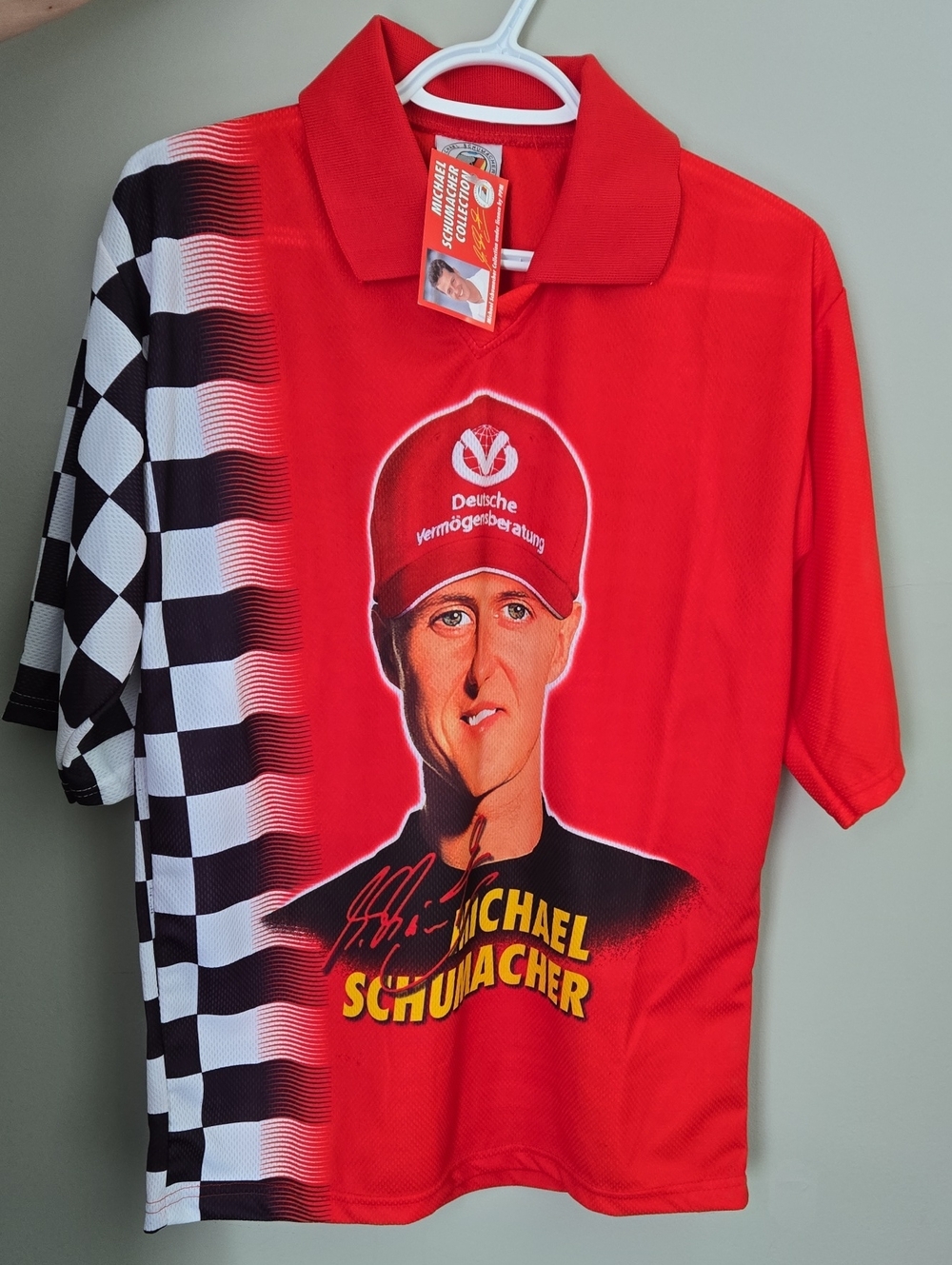 Michael Schumacher Red Racing Polo Shirt Made In Italy